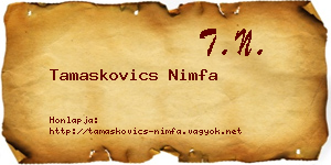 Tamaskovics Nimfa névjegykártya